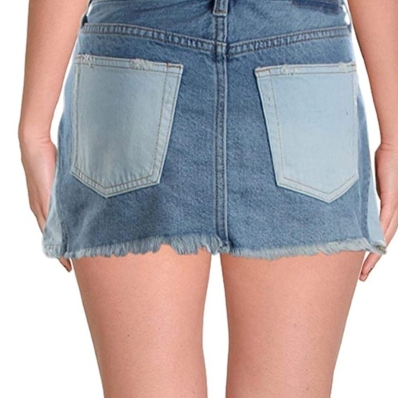 Free People WE THE FREE PATCHED DENIM MINI SKIRT size 26 - Picture 8 of 12